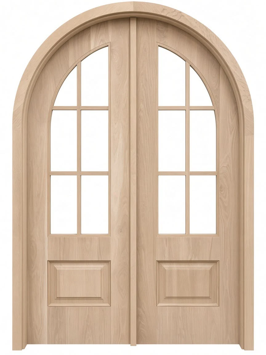 Arched glass double doors exterior door design