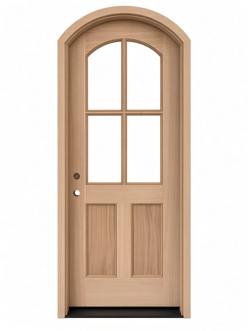 Arched four-light entry exterior door design